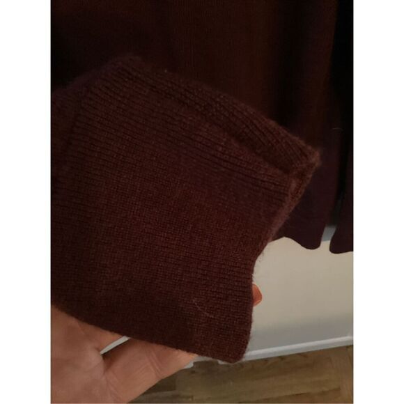 Banana Republic 100% Merino Wool Crew Neck Sweater Sz L Maroon - Picture 4 of 8